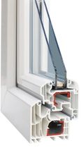 PVC double glazed casement window PREMIUM HX80 HAAS HOCO ITALIA