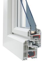 PVC double glazed casement window STYLOS H 260 HAAS HOCO ITALIA