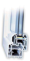 PVC double glazed casement window INNONOVA 70.A5 ELEGANCE Trocal