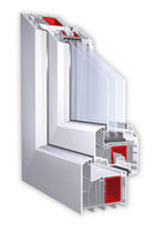 PVC triple glazed casement window 88 MM SYSTEMS Trocal