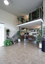 quarter-turn staircase with a central stringer (metal frame and wood steps) GERANIO A New Living srl