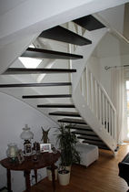 quarter-turn staircase with a lateral stringer (wooden frame and steps) CL 105 Schmidt Escaliers
