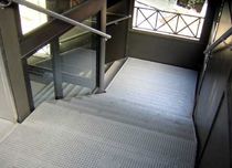 quarter-turn staircase with a lateral stringer for commercial buildings (metal frame and steps) ACHERUSIO PARK by Massimo Menichini  ALUSCALAE
