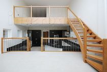 quarter-turn staircase with a lateral stringer (wooden frame and steps) MODEL 500 Interbau