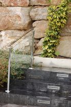 railing with glass panels Barandilla de tubo cuadrado para vidrio a suelo Accesorios Inox