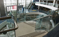 railing with glass panels  Couturier Iron Craft
