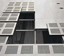 raised access floor panel in perforated aluminium PRODATA Hyperline Systems Inc.
