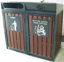 recycling bin for waste separation for public spaces SLOPPED COVERS Draffin