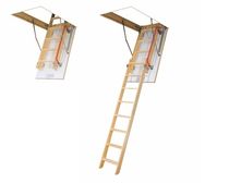 retractable sliding attic ladder in wood LDK  FAKRO