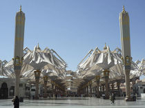 retractable tensile structure MEDINA HARAM PIAZZA SHADING UMBRELLAS Premier Composite Technologies