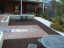 rubber mulch floor for public spaces BONDED RUBBER MULCH: COURT YARD  No Fault