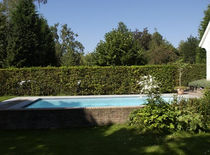 semi-inground wooden swimming pool HAWAII LPW FIBERGLASS POOLS
