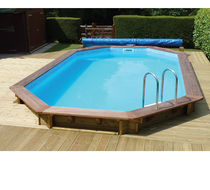 semi-inground wooden swimming pool PREMIUM Plastica