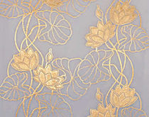 silk sheer curtain fabric NENUPHARS VEREL DE BELVAL