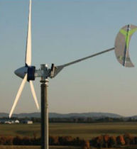 small three-bladed horizontal axis wind turbine XZERES 442SR-10KW Aeolus Power 