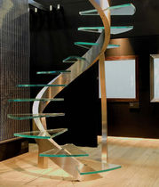 spiral design staircase (glass steps) by Etelvina Matos ESSEMME