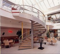 spiral staircase for commercial buildings (metal frame and wooden steps) MILTON KEYNES Crescent Stairs