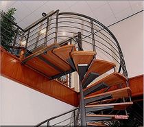 spiral staircase for commercial buildings (metal frame and wooden steps) BISHOPS STORFORD Crescent Stairs