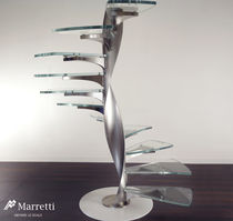 spiral staircase (metal frame and glass steps)  Marretti