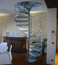 spiral staircase (metal frame and glass steps) DISKO essegi scale