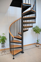 spiral staircase (steel frame and wooden steps) S Salter Spiral Stair