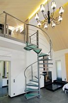spiral staircase (metal frame and glass steps) STYLE GLASS Alfa Scale