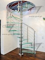 spiral staircase (metal frame and glass steps) AMELIA GROT