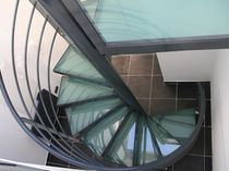 spiral staircase (metal frame and glass steps) CLASSICA OPALE Miroiterie RIGHETTI