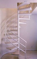 spiral staircase (metal frame and wooden steps) 52S COMBO STAIRWAYS inc