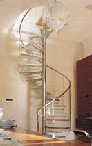 spiral staircase (stainless steel frame and glass steps) QUEEN'S GATE GARDENS SS 510 SPIRAL Stairs