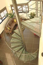 spiral staircase (stainless steel frame and glass steps) CLASSICA CRASH Miroiterie RIGHETTI