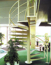 spiral staircase with a lateral stringer (metal frame and steps) LANDROVER SHOWROOM FIRE ESCAPES