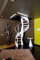 spiral staircase with a lateral stringer (metal frame and wooden steps) ELICA WOOD Alfa Scale