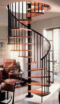 spiral staircase (wooden frame and steps) GAMIA Stair Plan