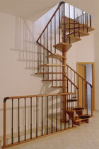 square spiral staircase (wooden frame and steps) ALFA POLY  MACCURO SCALE