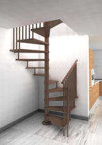 square spiral staircase (wooden frame and steps) GOLF R12 IDEALKIT