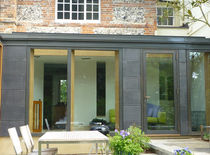 stainless steel entrance door with glass panel ALSCOT LODGE  Glass Tech Facades 
