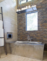 stainless steel rectangular bath-tub by Michelle Perri Diamond Spas