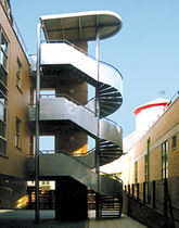 steel canopy for exterior staircase CASTLE STREET FIRE ESCAPES