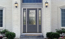 steel entrance door with window pane PROFILES&trade; THERMA-TRU DOORS