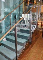 straight floating staircase for commercial buildings  Aag-glass
