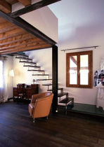 straight floating staircase (metal frame and wood steps) IBISCO MONOLAMA New Living srl