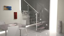 straight glass floating staircase SWING LIGHT VIEW DEKO' CAST SCALE