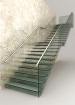 straight glass floating staircase IPC MEDIA Q4825 SPIRAL Stairs