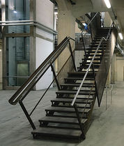 straight staircase with a lateral stringer for commercial buildings (metal frame and steps) STAZIONE LEOPOLDA ESSEMME