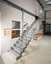 straight staircase with a lateral stringer for commercial buildings (metal frame and steps)  Kevala Stairs Limited