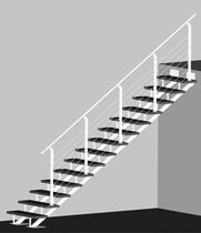 straight staircase with a lateral stringer (metal frame and wood steps) ATRIUM LINEO DUO Atrium