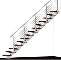 straight staircase with central stringer (metal frame and wood steps) ATRIUM LINEO Atrium