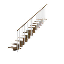 straight staircase with central stringer (wooden frame and steps) KREA I (H1) IDEALKIT