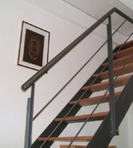 straight staircase with a lateral stringer (metal frame and wood steps)  TUTTOFARE di Andriolo Giordano